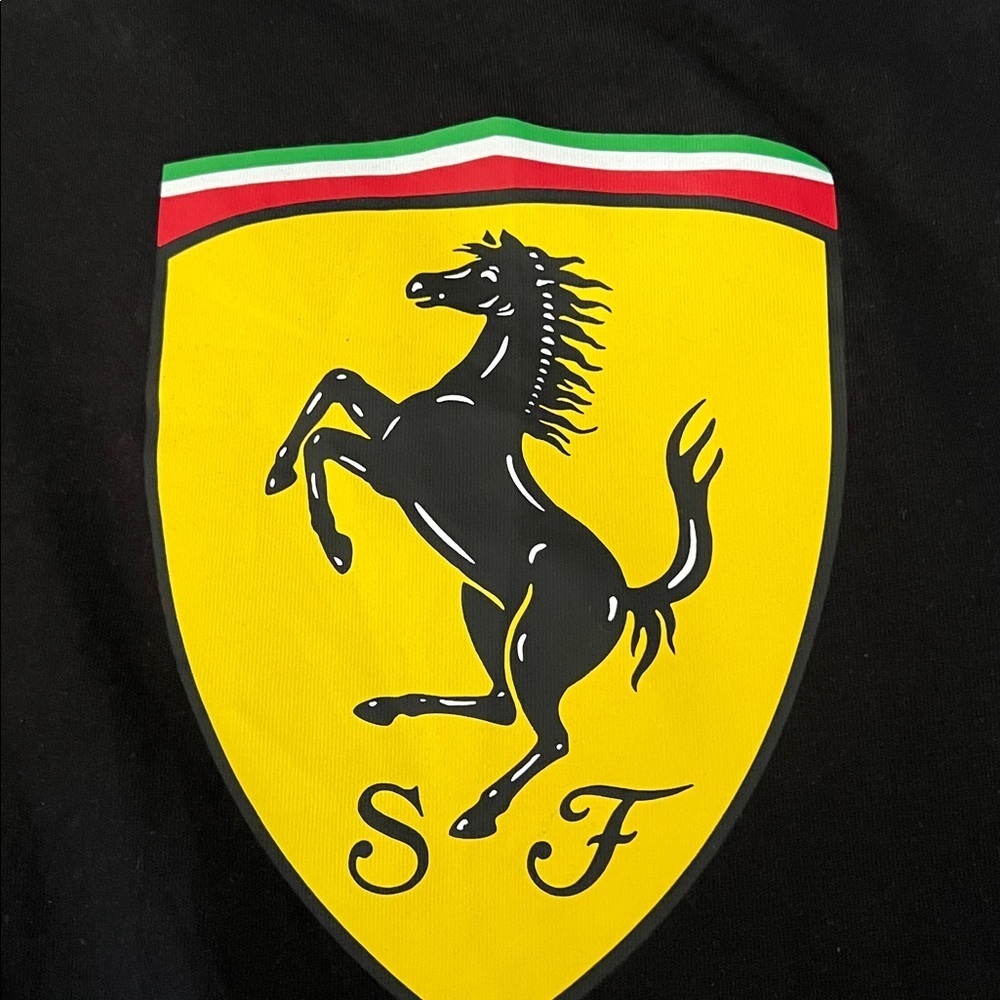 Puma Ferrari Scuderia Black Graphic T Shirt Logo Tee Size XXL - Picture 7 of 11